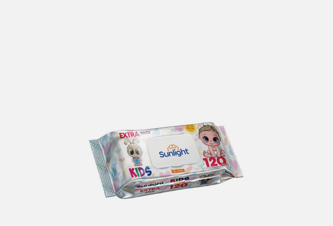 Салфетки влажные SUNLIGHT Kids Зайчик  120 шт