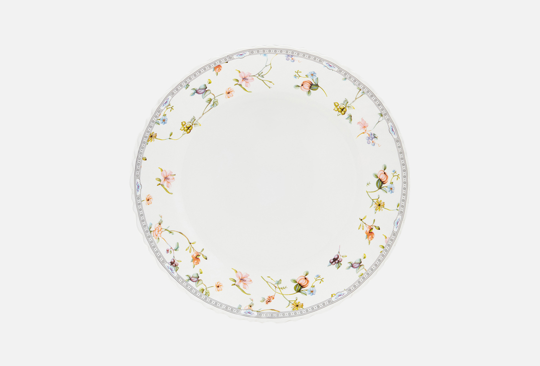 Изображение товара Мелкая стеклокерамическая тарелка OLAFF Зирана 24 см для микроволновки и посудомоечной машины