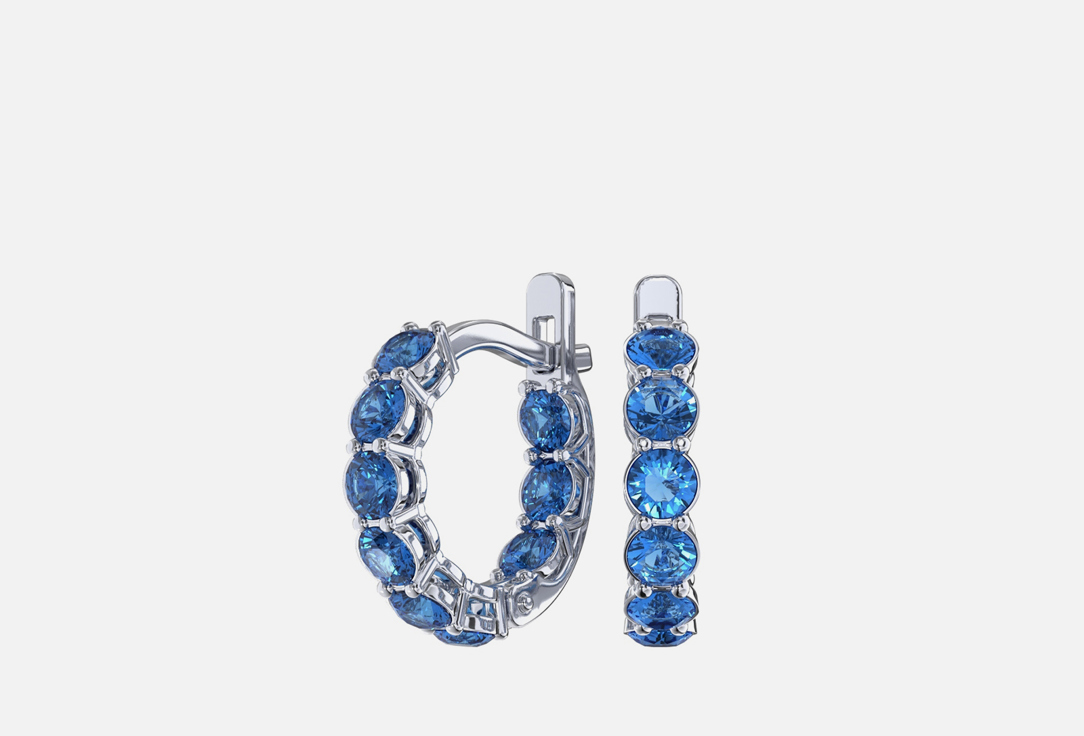 

Серьги серебряные TOSYA, С голубыми фианитами 2 шт