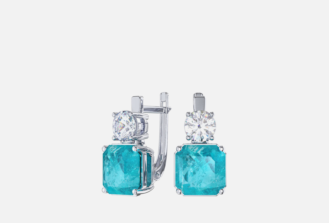 

Серьги серебряные TOSYA, Горный хрусталь и фианиты 2 шт