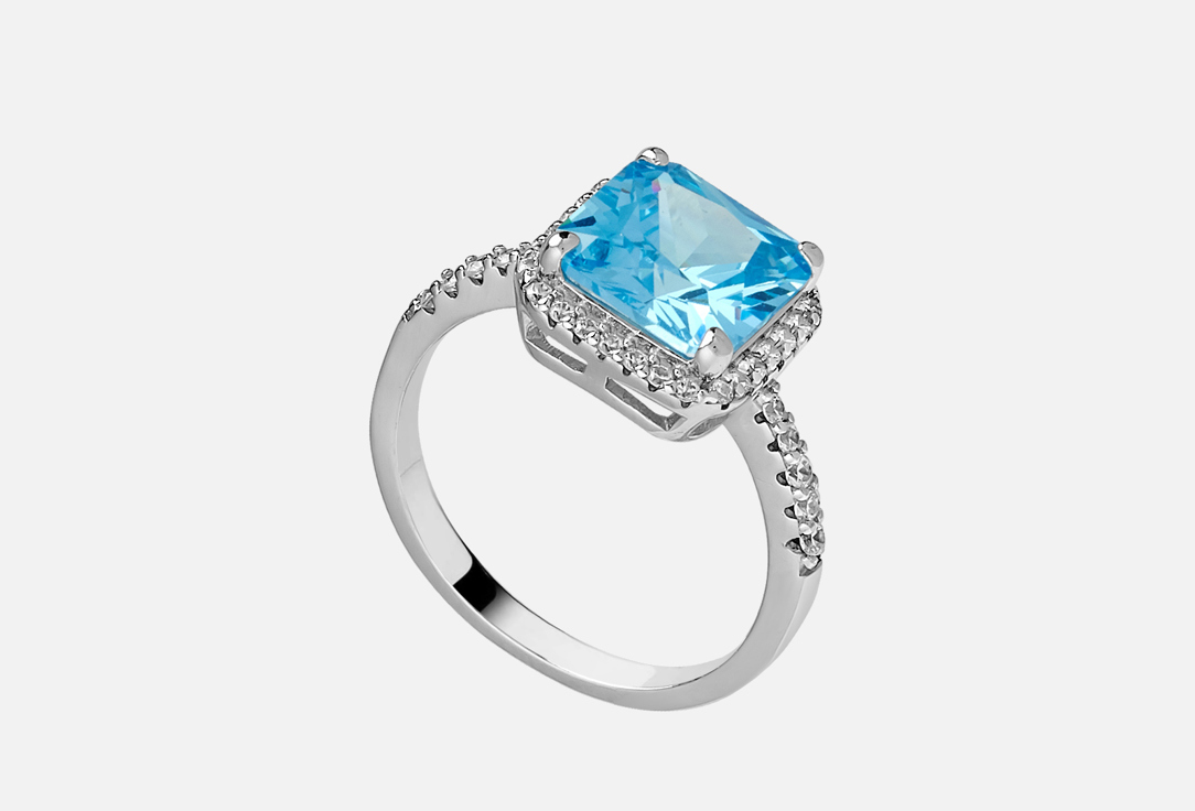 Изображение товара Кольцо серебряное Tosya с голубым цирконом - элегантное украшение