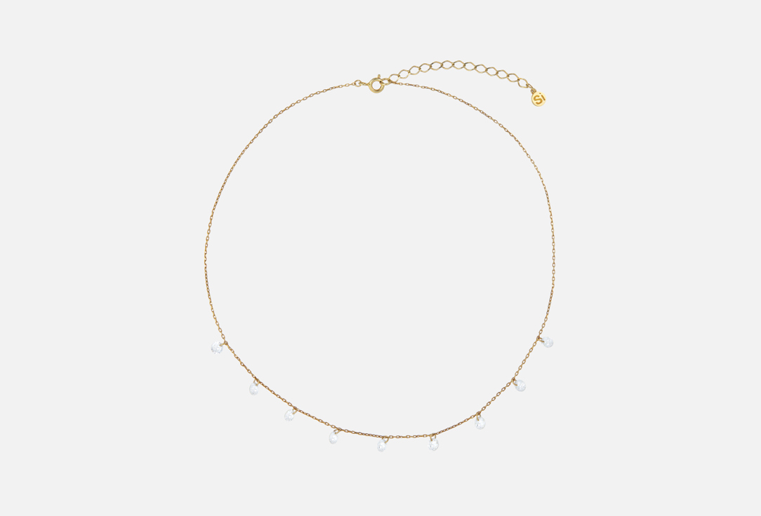 Изображение товара Колье-чокер серебряный the Si золоченый с открытыми фианитами