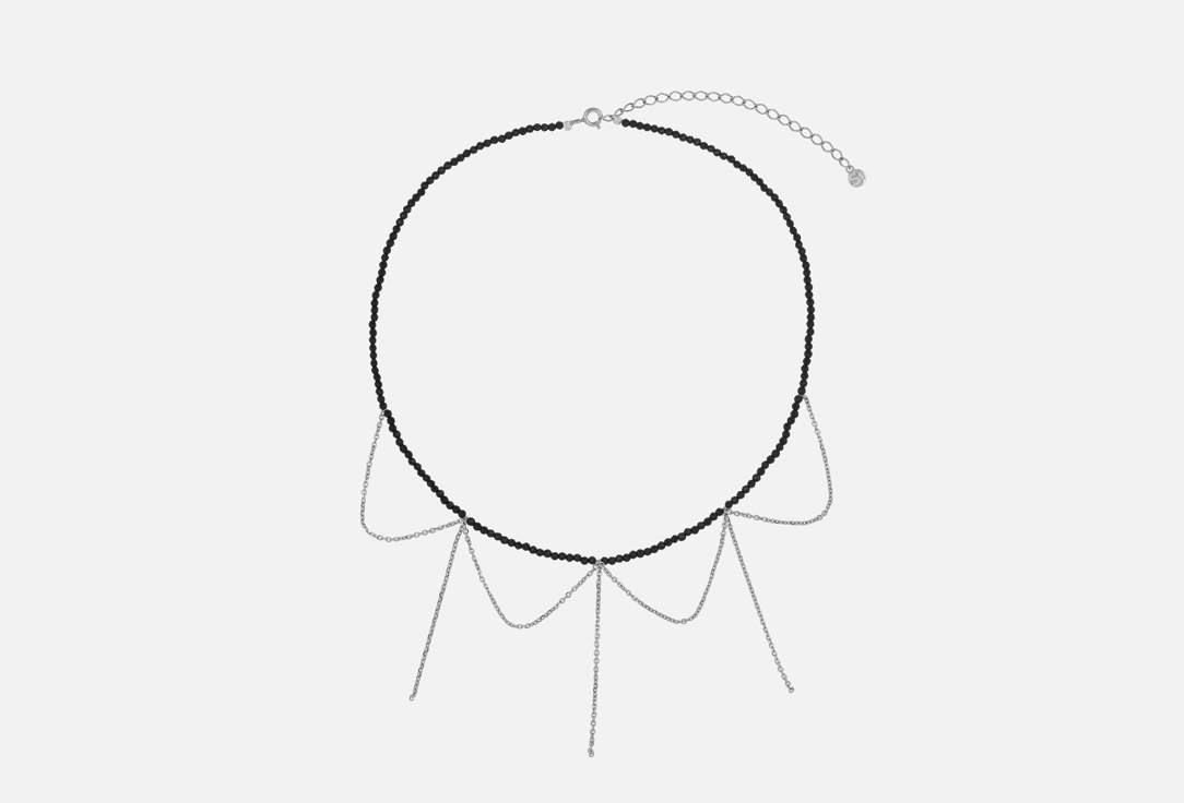 Изображение товара Колье-чокер серебряный the Si из натуральной шпинели с цепочками