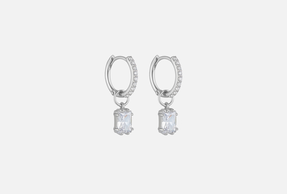 Изображение товара Серьги серебряные the Si Льдинки со съёмным фианитом