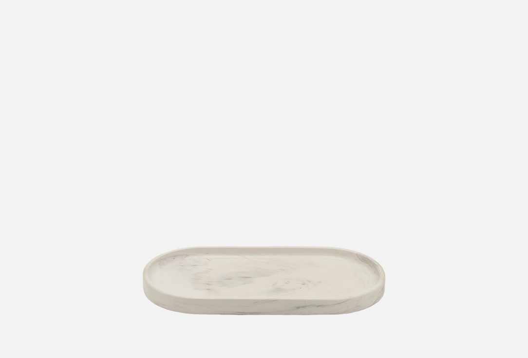 Изображение товара Поднос декоративный Льнянка Home овальной, мраморный