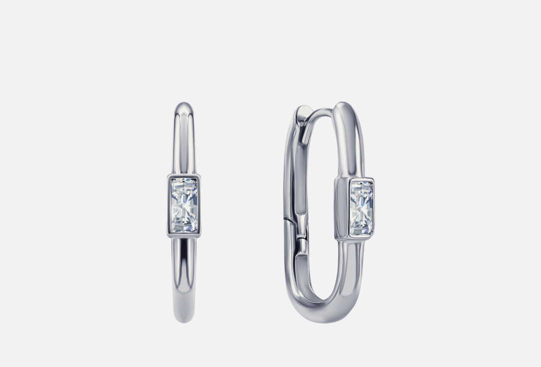 

Серьги серебряные MIE, С белыми фианитами в огранке багет 2 шт