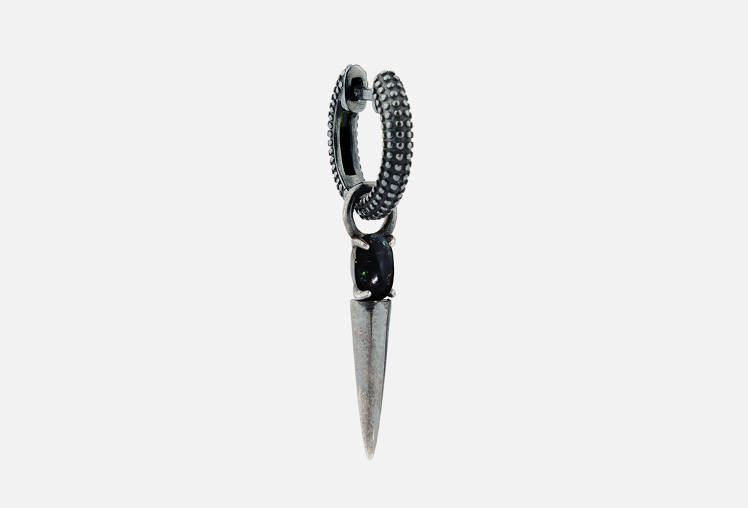 Моносерьга серебряная KRISHE Zeal dark 1 шт