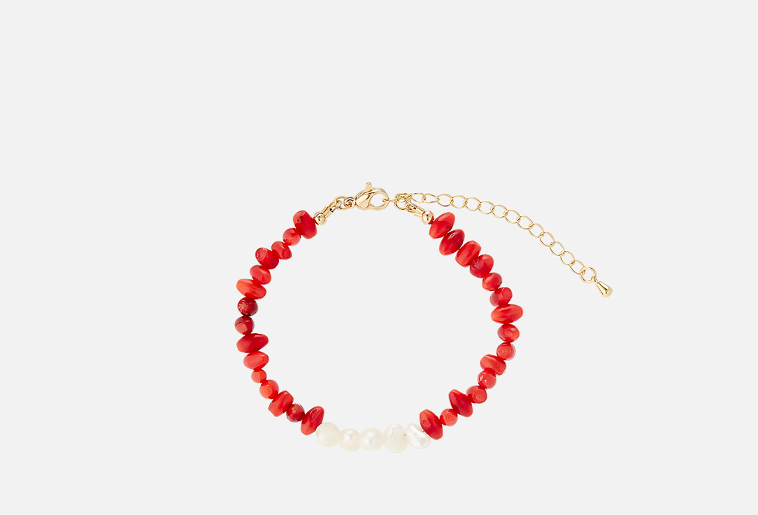 Браслет JEWEL4U Из красного коралла и жемчуга 1 шт