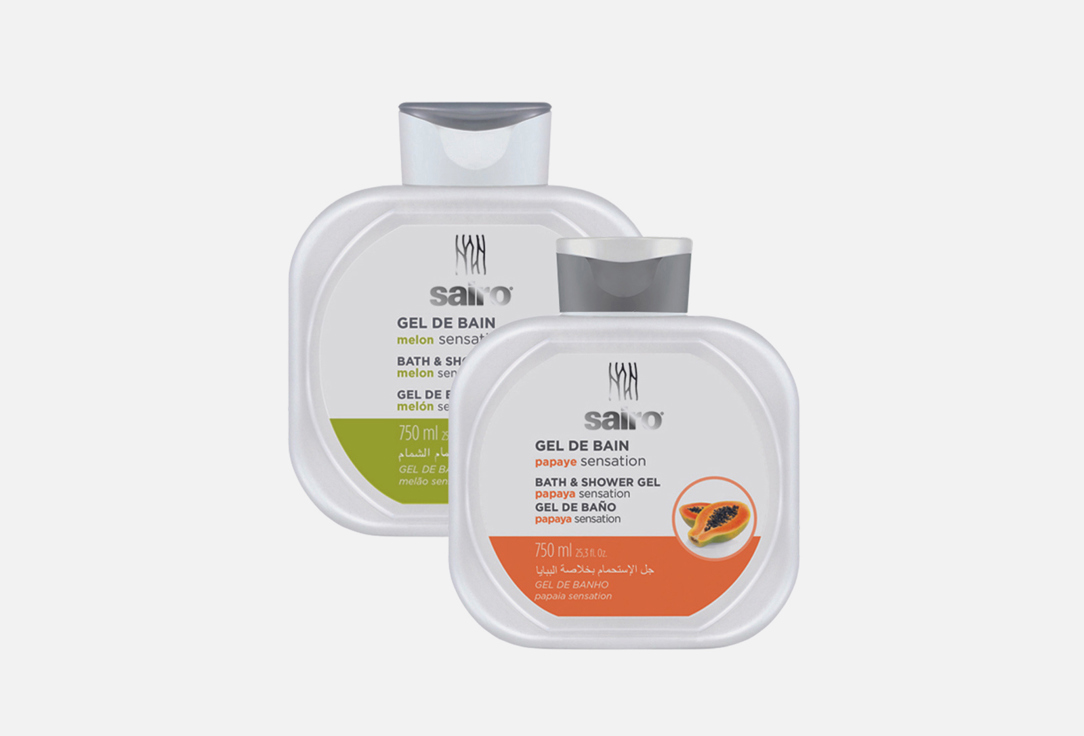 Изображение товара Набор гелей для душа SAIRO melon+papaya 750 мл 2 шт испания