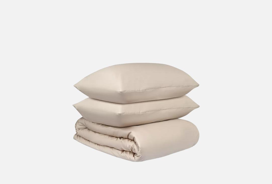 Изображение товара Комплект постельного белья Tkano Essential бежевый 150x200 см и 50x70 см хлопок сатин