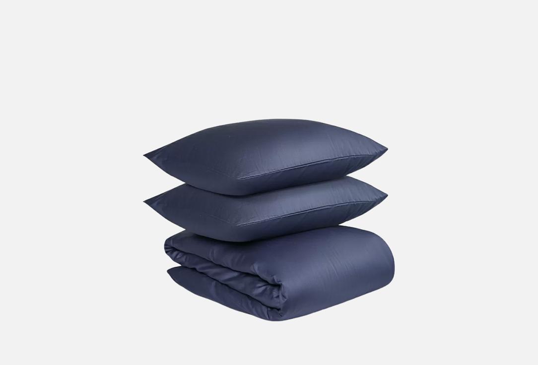 Изображение товара Комплект постельного белья Tkano Essential темно-синий евро из премиального сатина