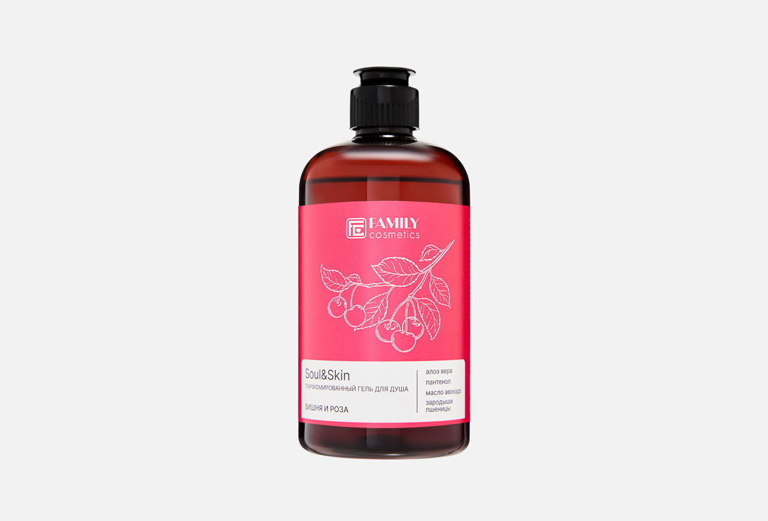 Парфюмированный гель для душа FAMILY COSMETICS Cherry and rose 470 мл