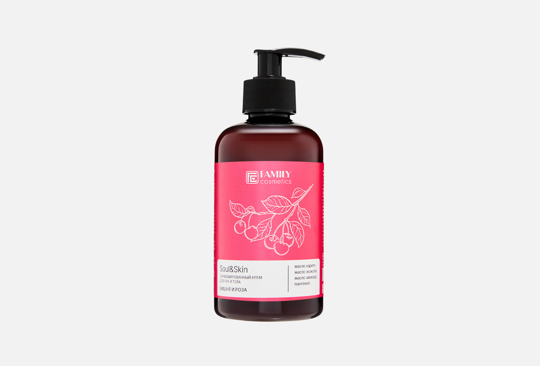 Парфюмированный крем для рук и тела FAMILY COSMETICS Cherry and Rose 285 мл