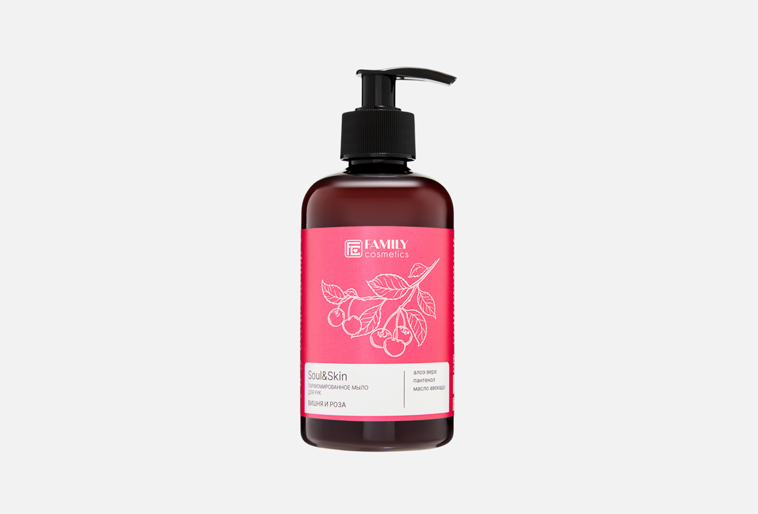 Парфюмированное мыло для рук FAMILY COSMETICS Cherry and rose 285 мл