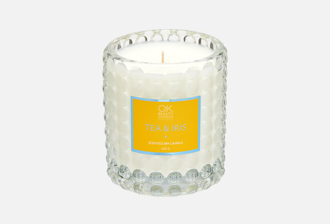 

Ароматическая СПА свеча OK BEAUTY, Белый, Tea&Iris 230 г