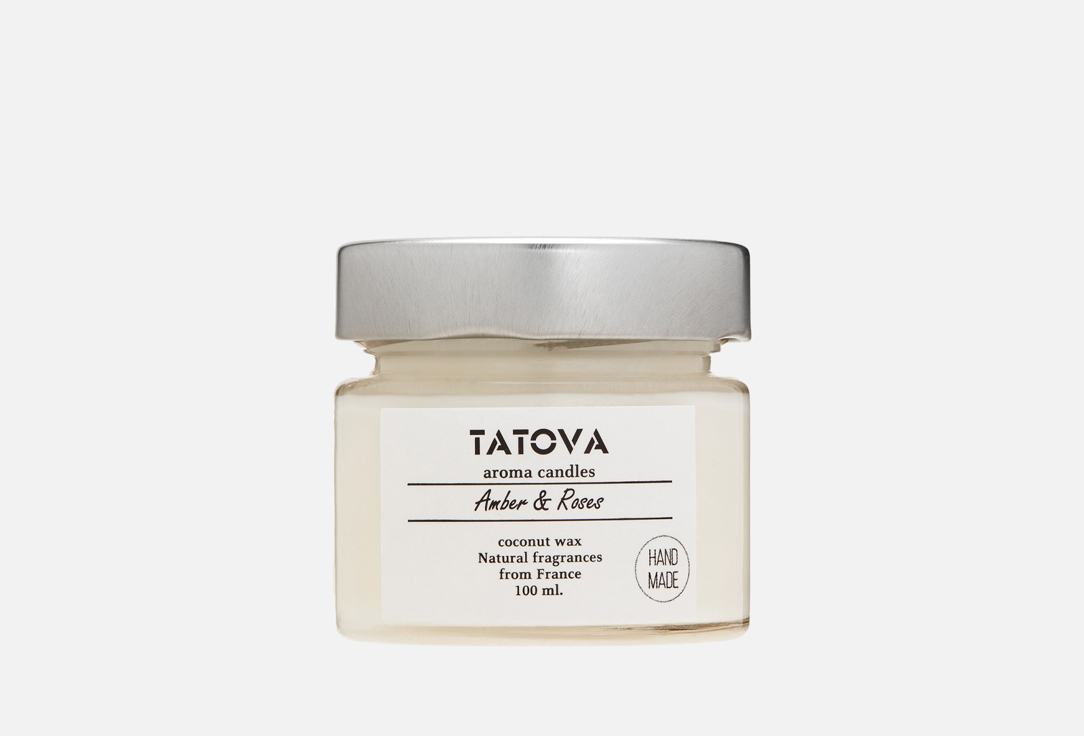 

Свеча ароматическая TATOVA, Белый, Амбра и роза 100 мл