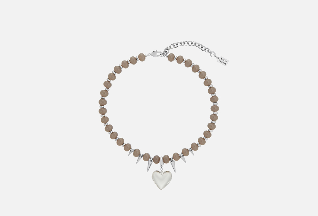 Изображение товара Колье на шею Broken Heart от Kotlo Studio с серебристым покрытием и стеклом