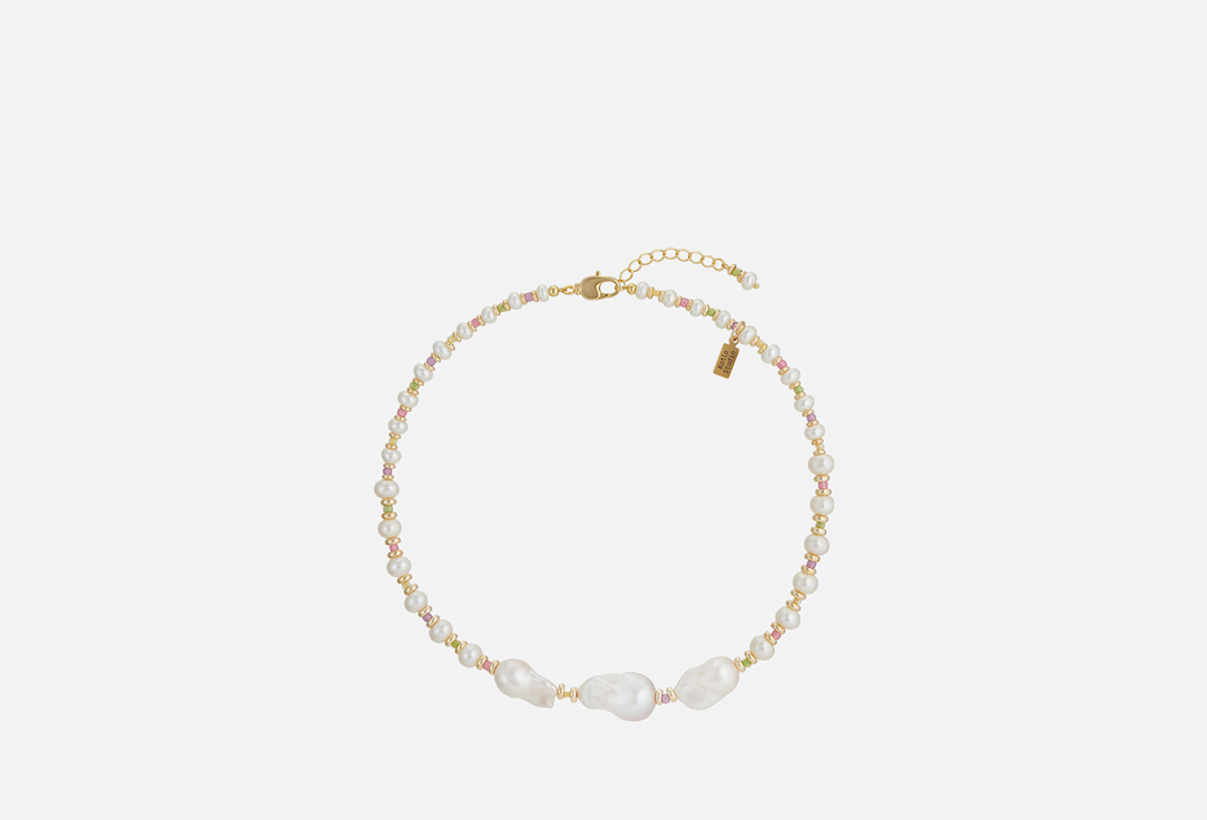 Изображение товара Колье Pearl Hug Gold из натурального барочного жемчуга и золочёной латуни для женщин