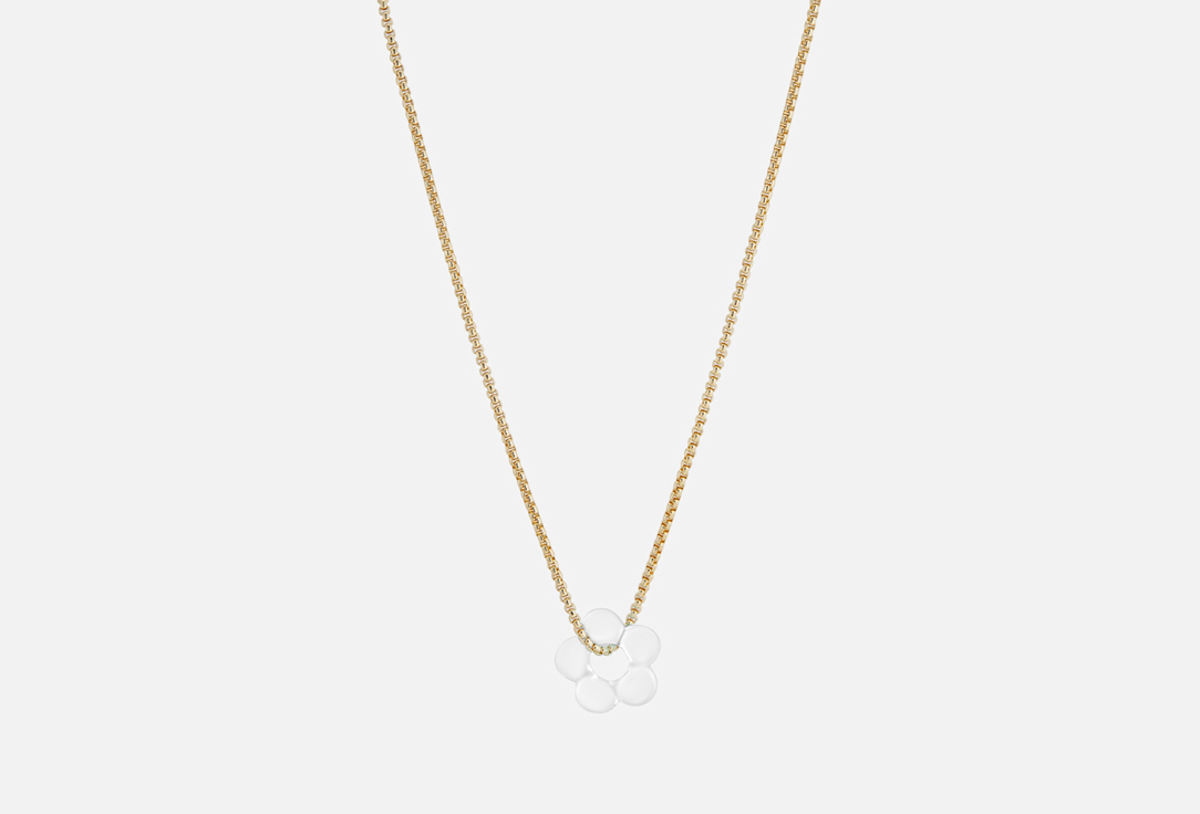 Изображение товара Цепочка с кулоном на шею Kotlo Studio Lonely Flower Clear-Gold стильное украшение