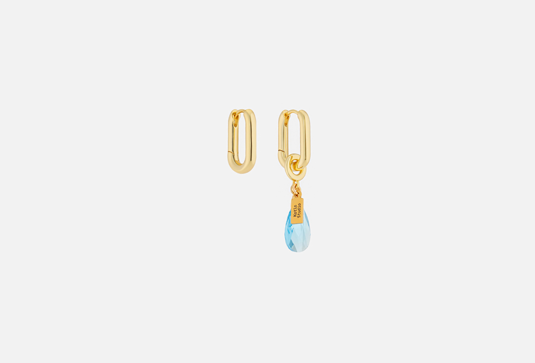 Серьги KOTLO STUDIO Drop Gold-Blue 2 шт
