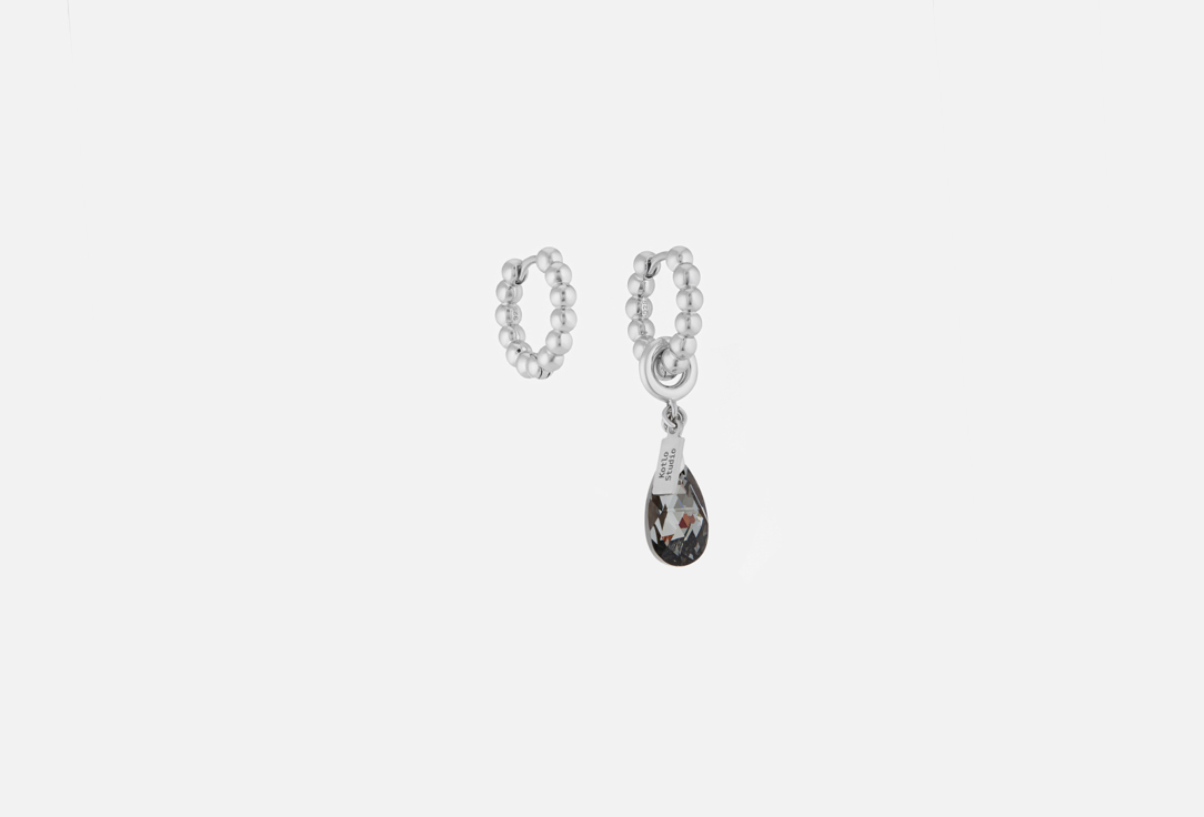 Серьги KOTLO STUDIO Drop Silver-Black 2 шт