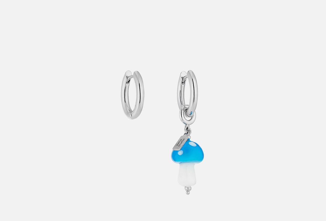 Серьги KOTLO STUDIO Mushroom Silver-Blue 2 шт