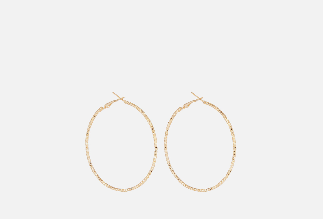 Изображение товара Серьги-кольца RINOVA диаметром 6 см из бижутерного сплава золотистого цвета