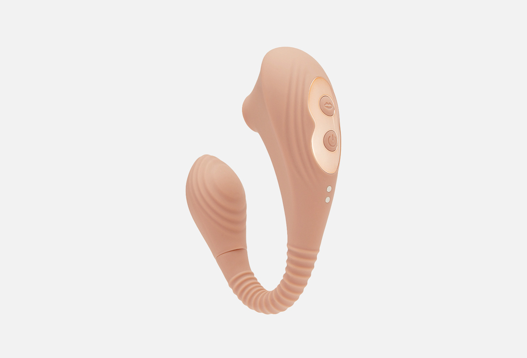 Изображение товара Двойной вибратор We-Bro Bend для женщин с вакуумной стимуляцией водонепроницаемый