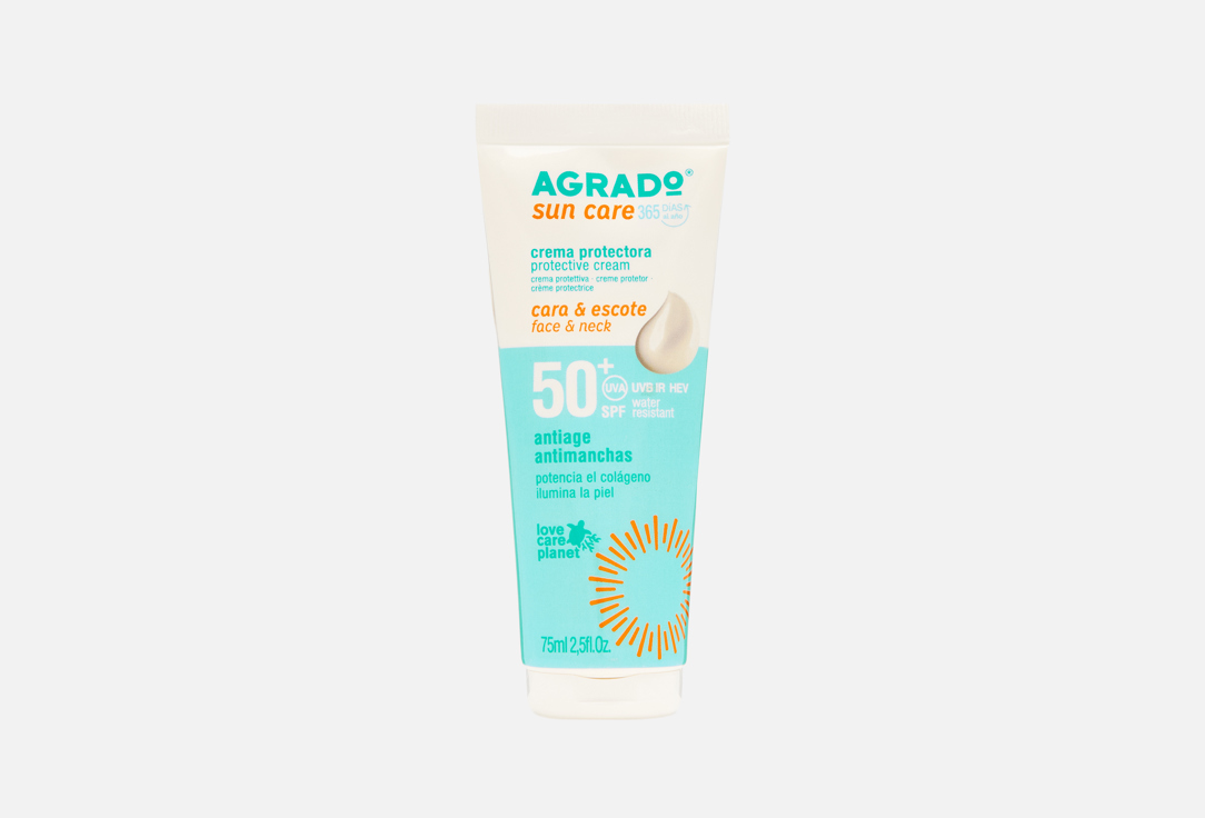 

Крем для лица и области декольте SPF50+ AGRADO, Sun care 75 мл