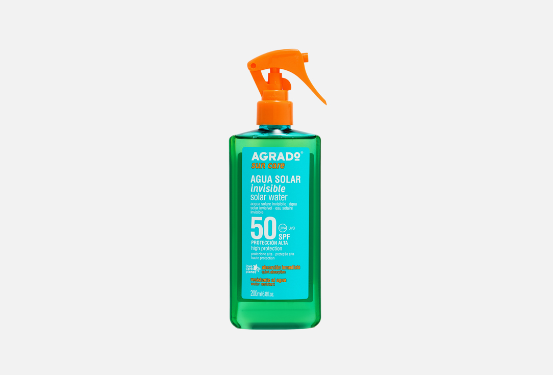 

Солнцезащитный водный спрей SPF 50 AGRADO, Invisible solar water 200 мл
