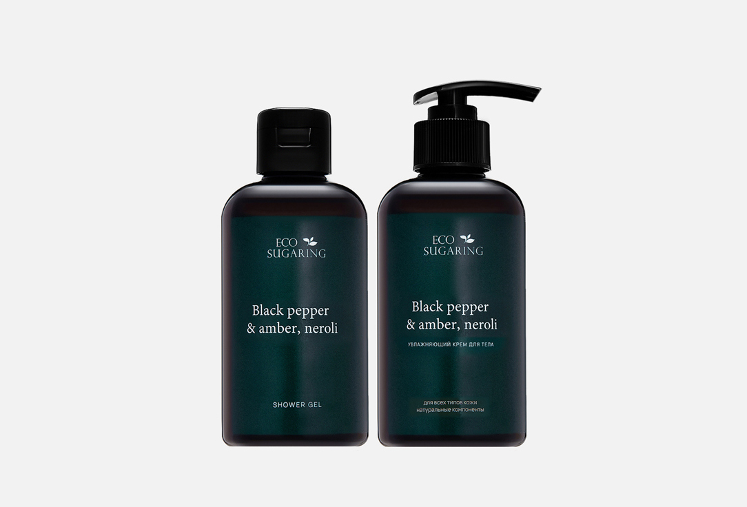 Изображение товара Набор для тела Eco Sugaring Black pepper amber neroli гель и крем 300 мл