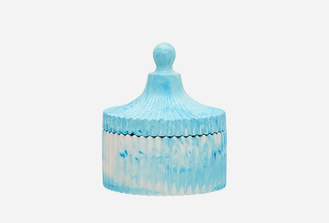 Изображение товара Декоративная гипсовая шкатулка Ogonek голубая ручная работа для украшений