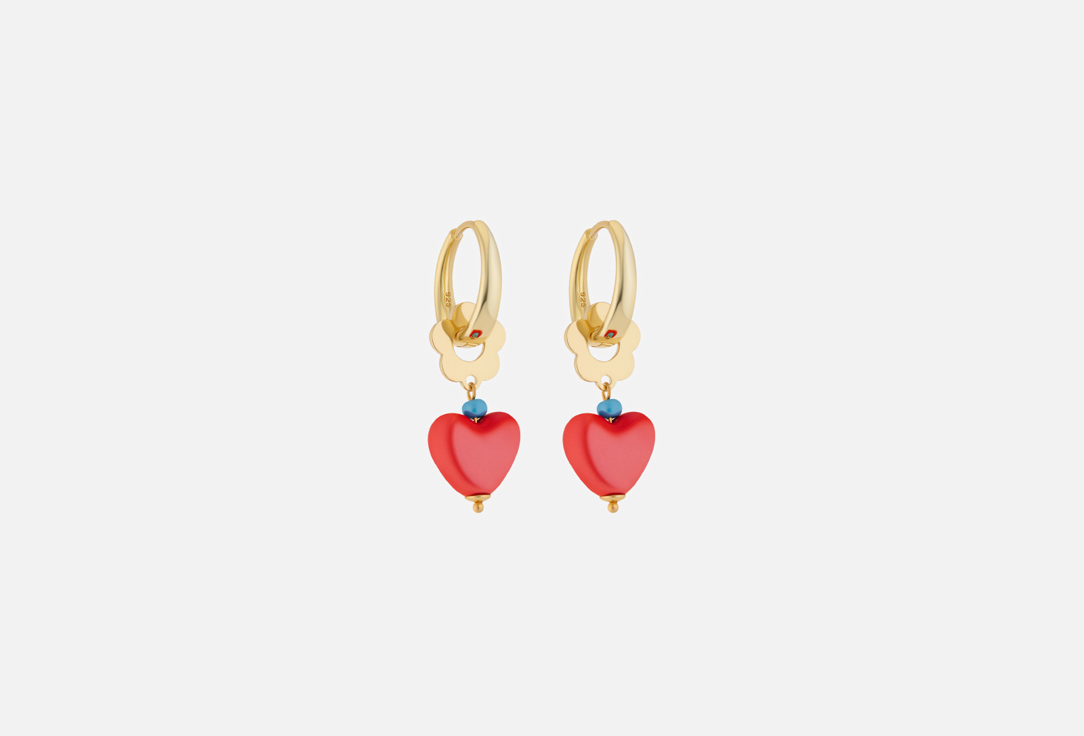 Золотистые сережки KOTLO STUDIO Red Barbie 2 шт