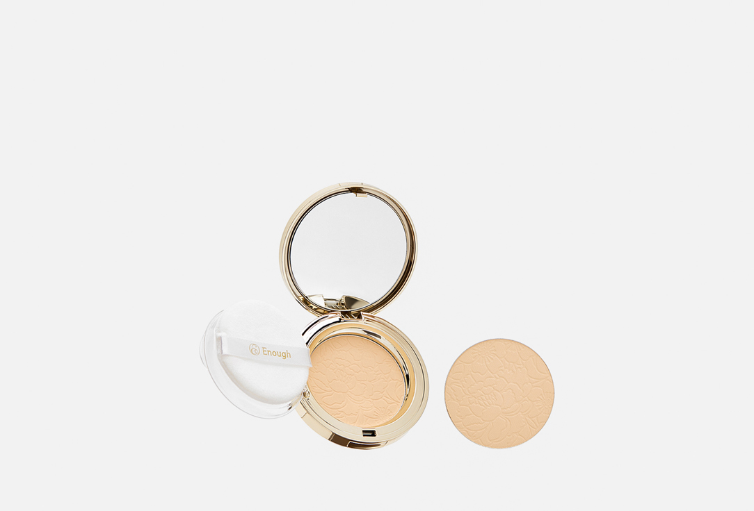 

Пудра для лица со сменным блоком SPF-50+ ENOUGH, Бежевый, Flower-Art 24 г