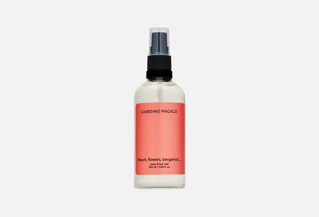 

ПАРФЮМИРОВАННЫЙ МИСТ ДЛЯ ТЕЛА GIARDINO MAGICO, PEACH, FLOWERS, BERGAMOT 100 мл