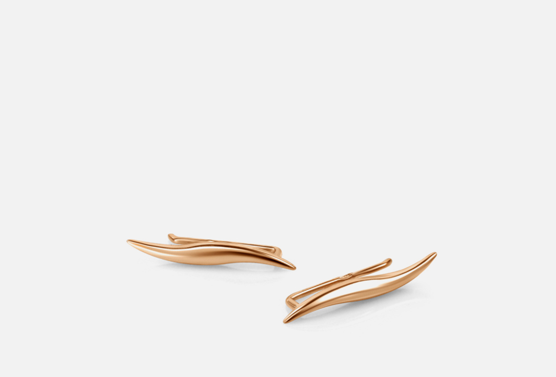 

Серьги клаймберы золотые ЗОЛОТО РУССКИХ, WAVE 2 шт