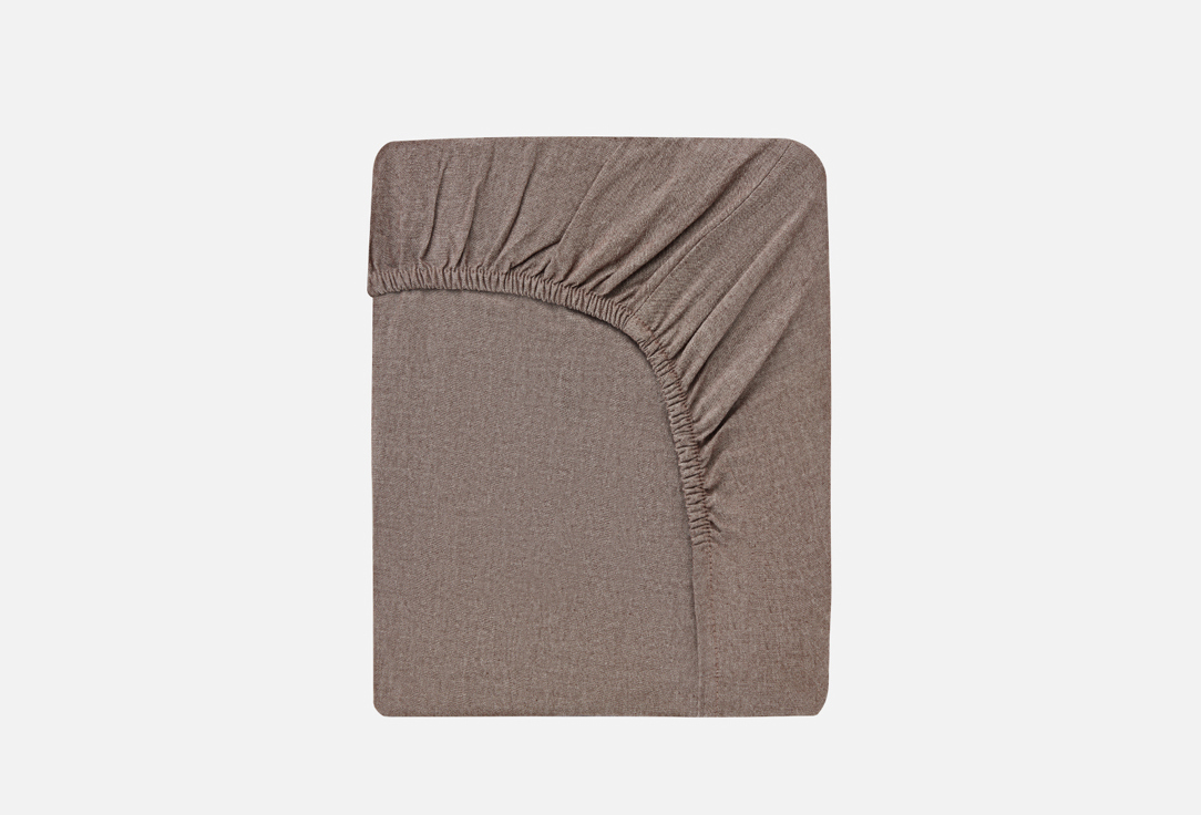 Изображение товара Простыня на резинке MORФEUS Melange Brownie 200x200 хлопок Россия