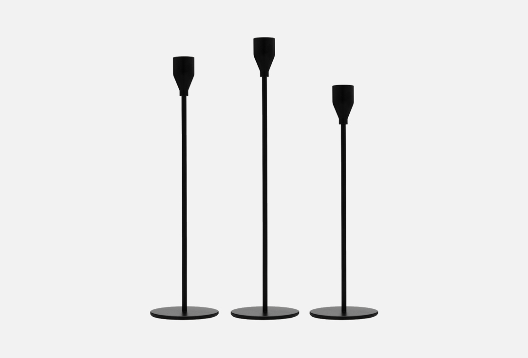 Подсвечники BIRDHOUSE Черные 3 шт