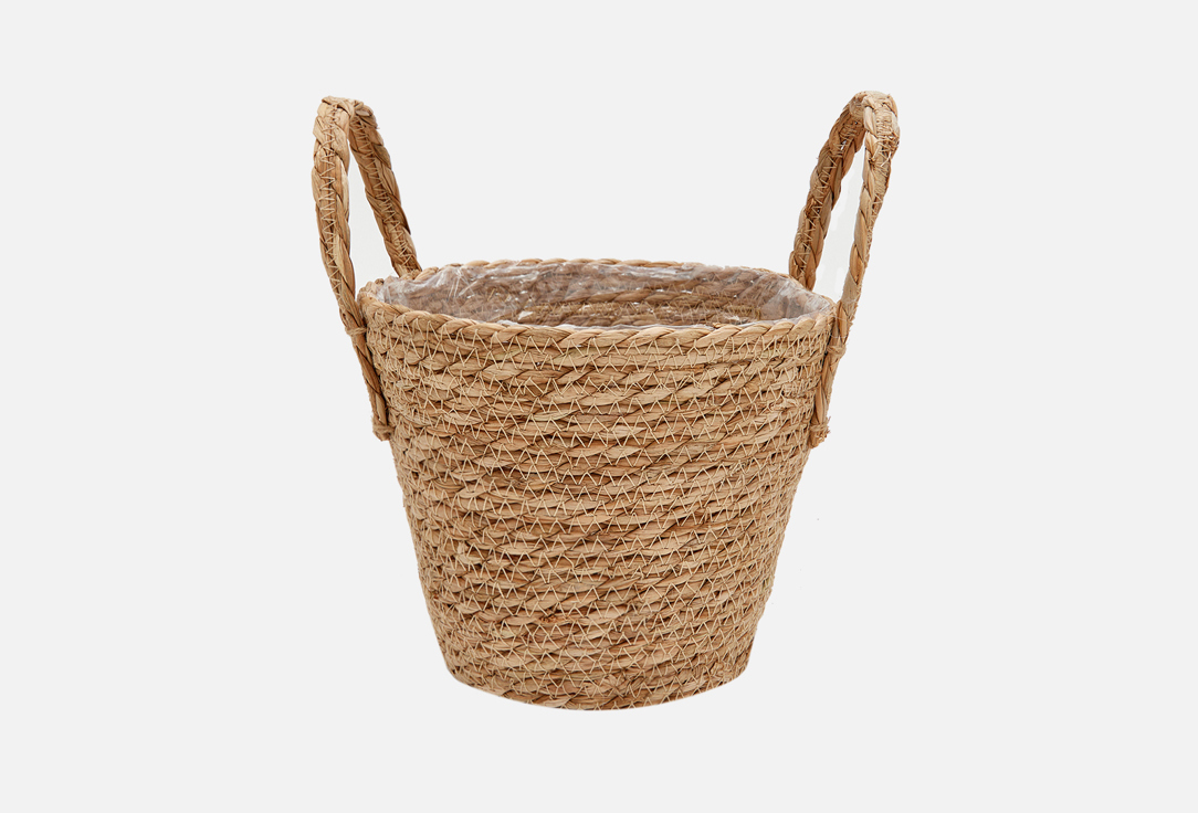 Изображение товара Плетеное кашпо Safari Natural House из рогоза с защитной вкладкой 21.5х21.5х19 см