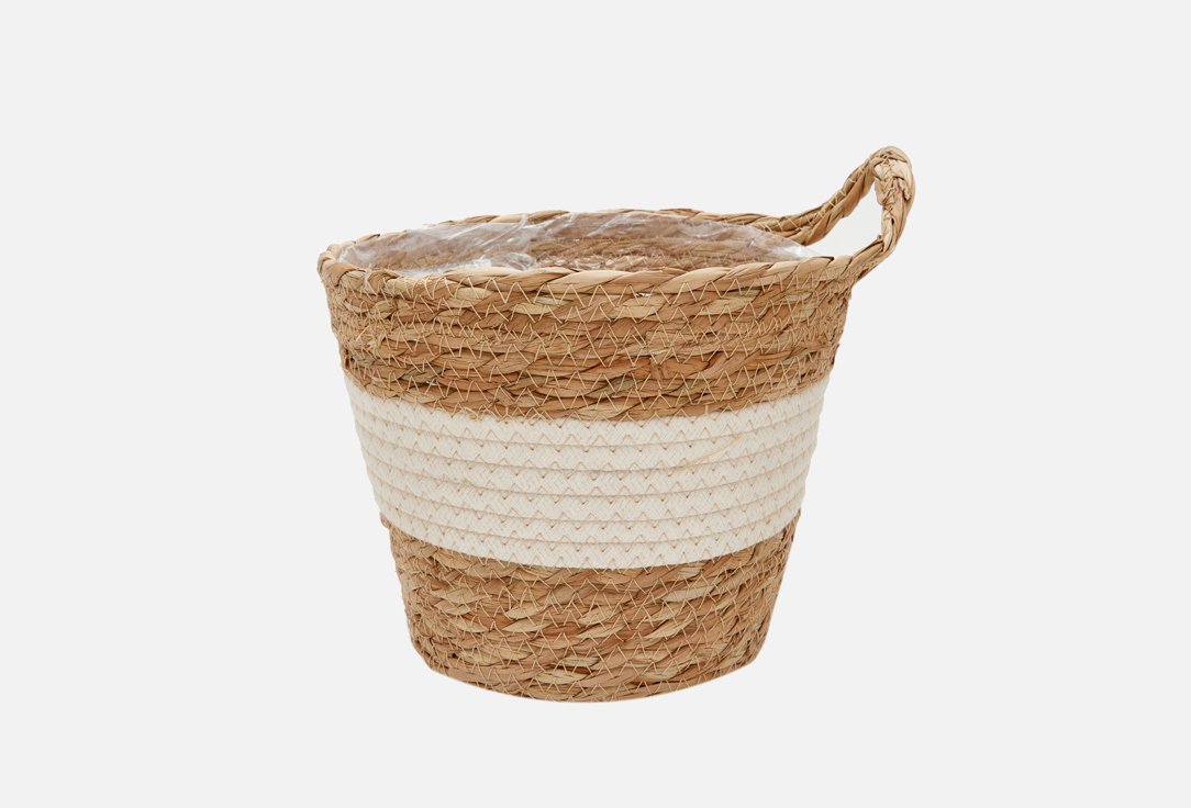 Изображение товара Кашпо плетеное с ручкой Natural House для растений