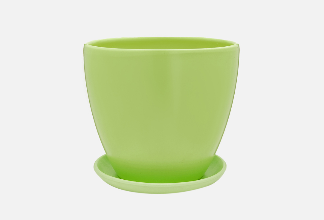 Изображение товара Керамический горшок Вещицы Bud light green для комнатных растений 135x135x135 см