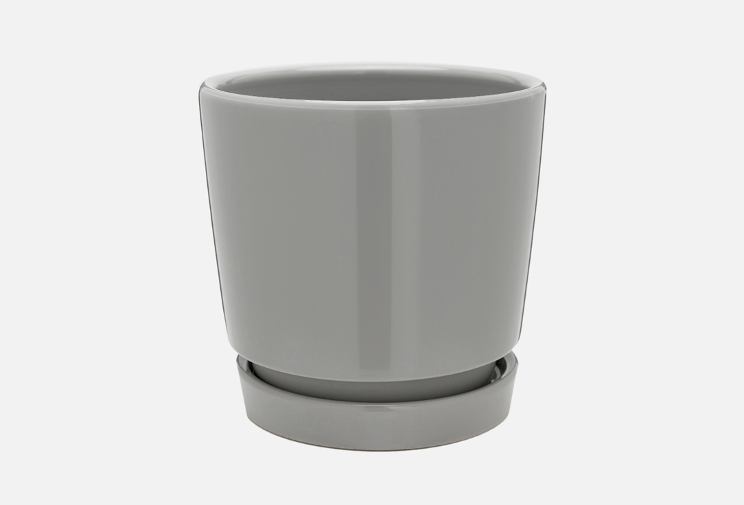 Изображение товара Керамический горшок Вещицы Cliff gray для цветов и растений 11х11х11 см