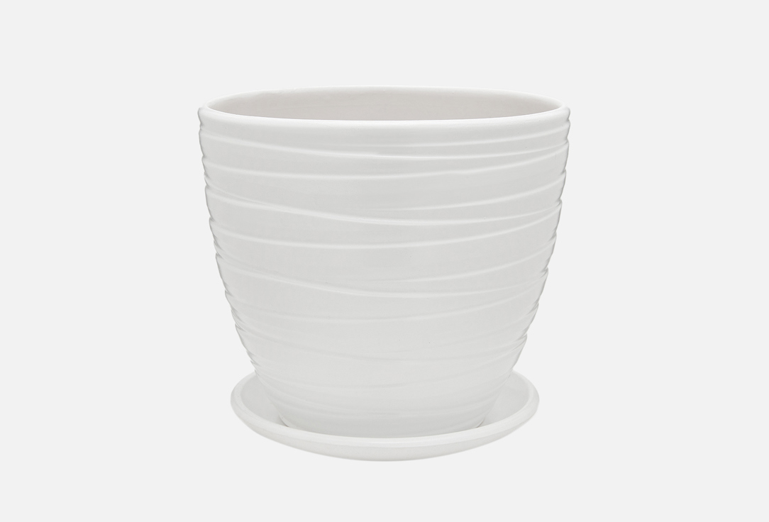 

Керамический горшок ВЕЩИЦЫ, Белый, Relief with stand 1400 мл