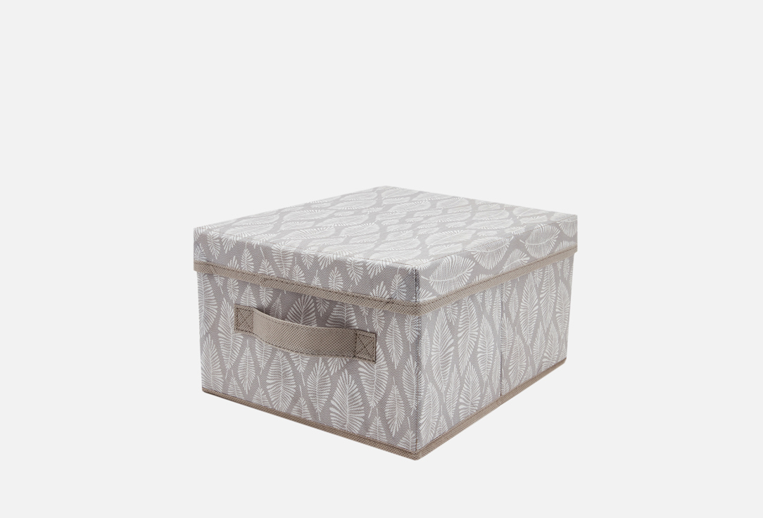 

Короб с крышкой MASTER HOUSE, Серый, Листья 25х30х16 см 1 шт