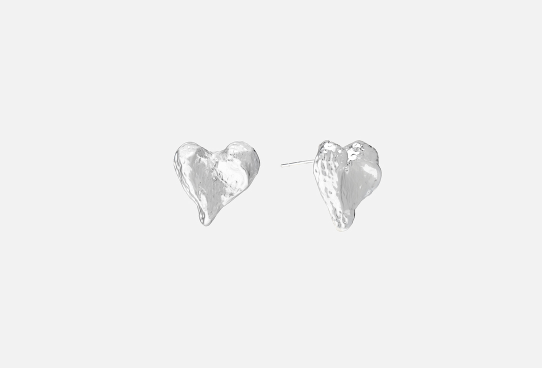 

Серьги FOROSTINA.K, Crumpled Hearts Silver 2 шт