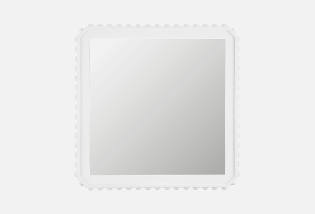 Изображение товара Настенное зеркало Moroshka Bantu 40x40 см белое этническое украшение интерьера