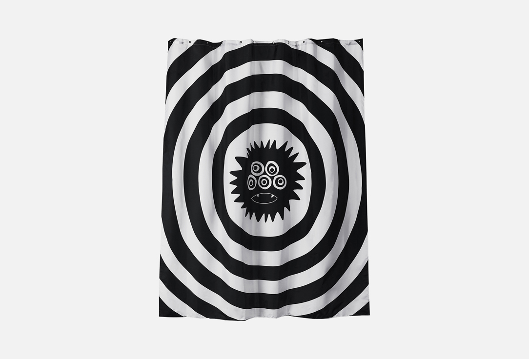 

Занавеска для ванной комнаты MOROSHKA, Черный, Irony, 180х200., black white 1 шт