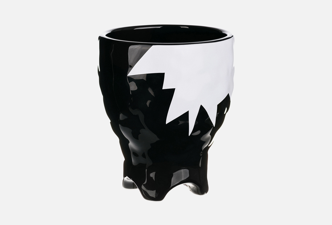 

Стакан для зубных щеток MOROSHKA, Irony, 10х10х12, black, white 1 шт