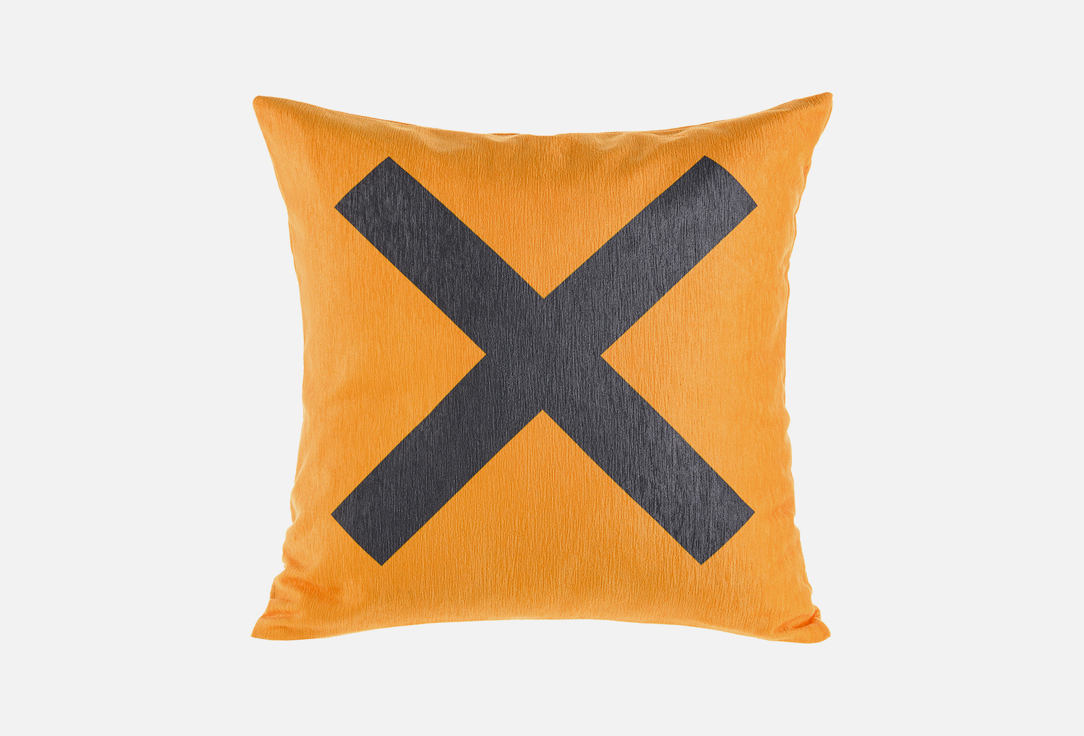Изображение товара Декоративная подушка Moroshka Don`t cross, orange, grey, 40×40