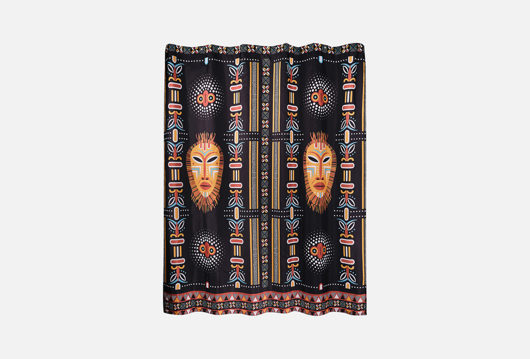 

Занавеска для ванной комнаты MOROSHKA, Черный, Bantu, 180х200, black, yellow, orange, blue 1 шт